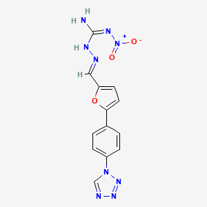 (2E)-N'-nitro-2-({5-[4-(1H-tetrazol-1-yl)phenyl]furan-2-yl}methylidene)hydrazinecarboximidamide