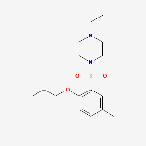 molecular formula C17H28N2O3S B13378017 2-[(4-Ethyl-1-piperazinyl)sulfonyl]-4,5-dimethylphenyl propyl ether 