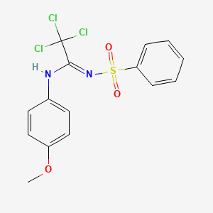 molecular formula C15H13Cl3N2O3S B13378027 N-[2,2,2-trichloro-N-(4-methoxyphenyl)ethanimidoyl]benzenesulfonamide 