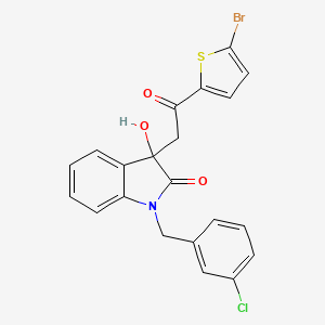 molecular formula C21H15BrClNO3S B13378043 3-[2-(5-bromo-2-thienyl)-2-oxoethyl]-1-(3-chlorobenzyl)-3-hydroxy-1,3-dihydro-2H-indol-2-one 