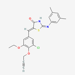 molecular formula C23H21ClN2O3S B13378052 (5Z)-5-[(3-chloro-5-ethoxy-4-prop-2-ynoxyphenyl)methylidene]-2-(3,5-dimethylanilino)-1,3-thiazol-4-one 