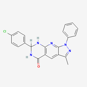 12-(4-Chlorophenyl)-6-methyl-4-phenyl-2,4,5,11,13-pentazatricyclo[7.4.0.03,7]trideca-1(9),2,5,7-tetraen-10-one