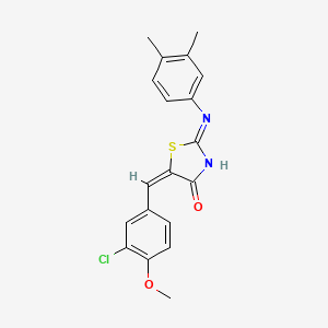 molecular formula C19H17ClN2O2S B13378095 (5E)-5-[(3-chloro-4-methoxyphenyl)methylidene]-2-(3,4-dimethylanilino)-1,3-thiazol-4-one 