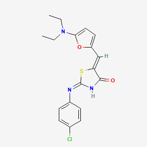 molecular formula C18H18ClN3O2S B13378103 (5Z)-2-(4-chloroanilino)-5-[[5-(diethylamino)furan-2-yl]methylidene]-1,3-thiazol-4-one 