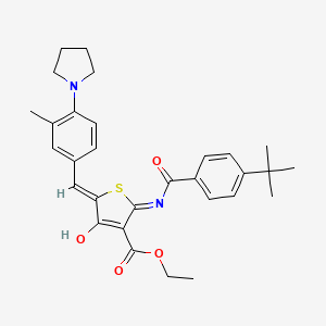 molecular formula C30H34N2O4S B13378108 ethyl (5Z)-2-[(4-tert-butylbenzoyl)amino]-5-[(3-methyl-4-pyrrolidin-1-ylphenyl)methylidene]-4-oxothiophene-3-carboxylate 