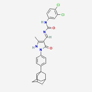 1-[(Z)-[1-[4-(1-adamantyl)phenyl]-3-methyl-5-oxopyrazol-4-ylidene]methyl]-3-(3,4-dichlorophenyl)urea