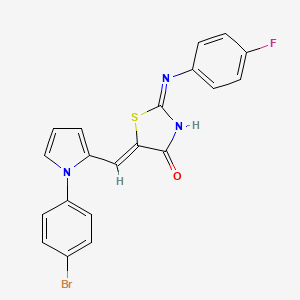 (5Z)-5-[[1-(4-bromophenyl)pyrrol-2-yl]methylidene]-2-(4-fluoroanilino)-1,3-thiazol-4-one