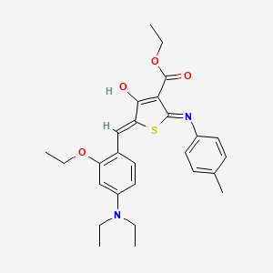 molecular formula C27H32N2O4S B13378138 ethyl (5Z)-5-[[4-(diethylamino)-2-ethoxyphenyl]methylidene]-2-(4-methylanilino)-4-oxothiophene-3-carboxylate 