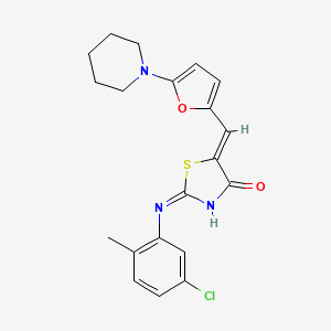 molecular formula C20H20ClN3O2S B13378140 (5Z)-2-(5-chloro-2-methylanilino)-5-[(5-piperidin-1-ylfuran-2-yl)methylidene]-1,3-thiazol-4-one 