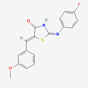 molecular formula C17H13FN2O2S B13378184 (5Z)-2-(4-fluoroanilino)-5-[(3-methoxyphenyl)methylidene]-1,3-thiazol-4-one 