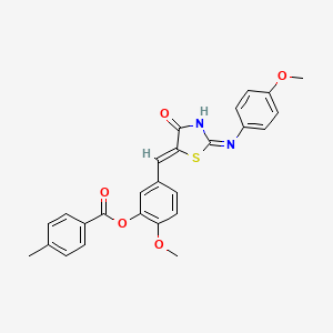 [2-methoxy-5-[(Z)-[2-(4-methoxyanilino)-4-oxo-1,3-thiazol-5-ylidene]methyl]phenyl] 4-methylbenzoate