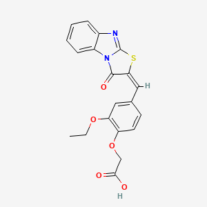 {2-ethoxy-4-[(3-oxo[1,3]thiazolo[3,2-a]benzimidazol-2(3H)-ylidene)methyl]phenoxy}acetic acid