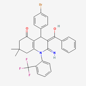 2-amino-3-benzoyl-4-(4-bromophenyl)-7,7-dimethyl-1-[2-(trifluoromethyl)phenyl]-6,8-dihydro-4H-quinolin-5-one