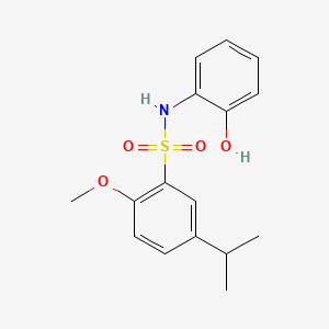 molecular formula C16H19NO4S B13378311 N-(2-hydroxyphenyl)-5-isopropyl-2-methoxybenzenesulfonamide 