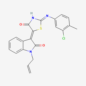 (5Z)-2-(3-chloro-4-methylanilino)-5-(2-oxo-1-prop-2-enylindol-3-ylidene)-1,3-thiazol-4-one