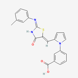 3-[2-[(Z)-[2-(3-methylanilino)-4-oxo-1,3-thiazol-5-ylidene]methyl]pyrrol-1-yl]benzoic acid