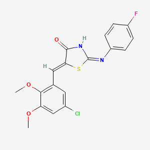 (5Z)-5-[(5-chloro-2,3-dimethoxyphenyl)methylidene]-2-(4-fluoroanilino)-1,3-thiazol-4-one