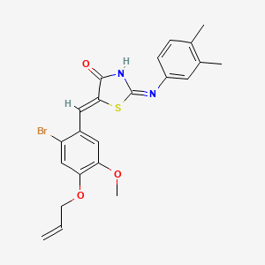 (5Z)-5-[(2-bromo-5-methoxy-4-prop-2-enoxyphenyl)methylidene]-2-(3,4-dimethylanilino)-1,3-thiazol-4-one