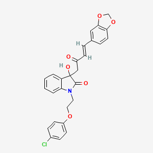 3-[4-(1,3-benzodioxol-5-yl)-2-oxo-3-butenyl]-1-[2-(4-chlorophenoxy)ethyl]-3-hydroxy-1,3-dihydro-2H-indol-2-one