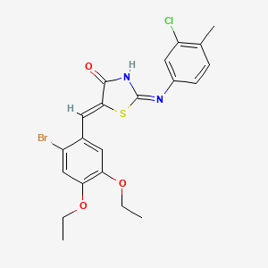 (5Z)-5-[(2-bromo-4,5-diethoxyphenyl)methylidene]-2-(3-chloro-4-methylanilino)-1,3-thiazol-4-one