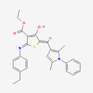 molecular formula C28H28N2O3S B13378354 ethyl (5Z)-5-[(2,5-dimethyl-1-phenylpyrrol-3-yl)methylidene]-2-(4-ethylanilino)-4-oxothiophene-3-carboxylate 