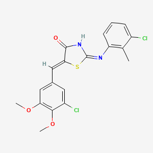 molecular formula C19H16Cl2N2O3S B13378358 (5Z)-5-[(3-chloro-4,5-dimethoxyphenyl)methylidene]-2-(3-chloro-2-methylanilino)-1,3-thiazol-4-one 