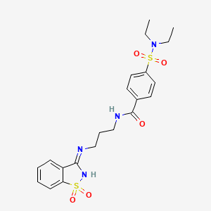 4-(diethylsulfamoyl)-N-[3-[(1,1-dioxo-1,2-benzothiazol-3-yl)amino]propyl]benzamide