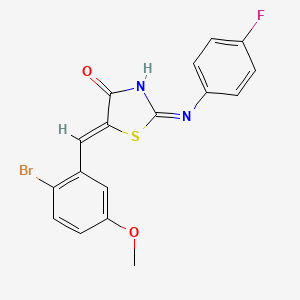 (5Z)-5-[(2-bromo-5-methoxyphenyl)methylidene]-2-(4-fluoroanilino)-1,3-thiazol-4-one