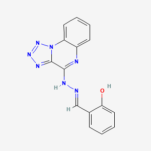 molecular formula C15H11N7O B13378404 (6E)-6-[[2-(tetrazolo[1,5-a]quinoxalin-4-yl)hydrazinyl]methylidene]cyclohexa-2,4-dien-1-one 