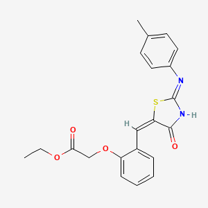 ethyl 2-[2-[(E)-[2-(4-methylanilino)-4-oxo-1,3-thiazol-5-ylidene]methyl]phenoxy]acetate