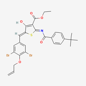 molecular formula C28H27Br2NO5S B13378412 ethyl (5Z)-2-[(4-tert-butylbenzoyl)amino]-5-[(3,5-dibromo-4-prop-2-enoxyphenyl)methylidene]-4-oxothiophene-3-carboxylate 