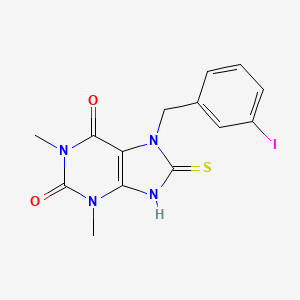 7-(3-Iodo-benzyl)-8-mercapto-1,3-dimethyl-3,7-dihydro-purine-2,6-dione