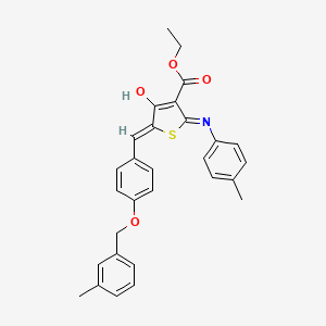 ethyl (5Z)-2-(4-methylanilino)-5-[[4-[(3-methylphenyl)methoxy]phenyl]methylidene]-4-oxothiophene-3-carboxylate