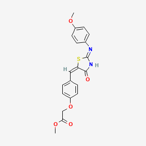 methyl 2-[4-[(E)-[2-(4-methoxyanilino)-4-oxo-1,3-thiazol-5-ylidene]methyl]phenoxy]acetate