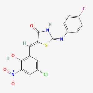 molecular formula C16H9ClFN3O4S B13378470 (5Z)-5-[(5-chloro-2-hydroxy-3-nitrophenyl)methylidene]-2-(4-fluoroanilino)-1,3-thiazol-4-one 