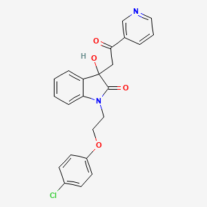 1-[2-(4-chlorophenoxy)ethyl]-3-hydroxy-3-[2-oxo-2-(3-pyridinyl)ethyl]-1,3-dihydro-2H-indol-2-one