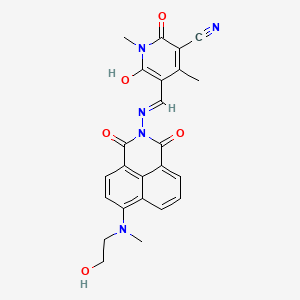 molecular formula C24H21N5O5 B13378517 (5Z)-5-[[[6-[2-hydroxyethyl(methyl)amino]-1,3-dioxobenzo[de]isoquinolin-2-yl]amino]methylidene]-1,4-dimethyl-2,6-dioxopyridine-3-carbonitrile 