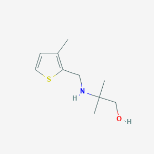 molecular formula C10H17NOS B13378524 2-Methyl-2-{[(3-methylthiophen-2-YL)methyl]amino}propan-1-OL 