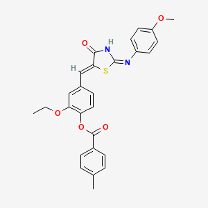 [2-ethoxy-4-[(Z)-[2-(4-methoxyanilino)-4-oxo-1,3-thiazol-5-ylidene]methyl]phenyl] 4-methylbenzoate