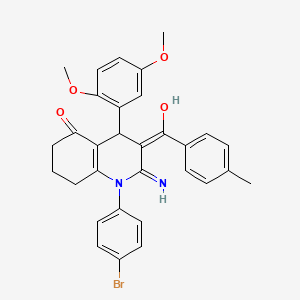 molecular formula C31H29BrN2O4 B13378557 2-Amino-1-(4-bromophenyl)-4-(2,5-dimethoxyphenyl)-3-(4-methylbenzoyl)-4,6,7,8-tetrahydroquinolin-5-one 