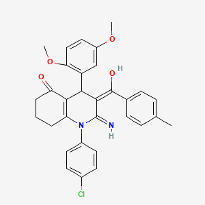 molecular formula C31H29ClN2O4 B13378561 2-Amino-1-(4-chlorophenyl)-4-(2,5-dimethoxyphenyl)-3-(4-methylbenzoyl)-4,6,7,8-tetrahydroquinolin-5-one 