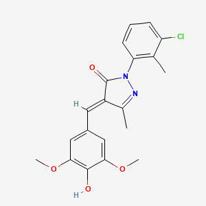 2-(3-chloro-2-methylphenyl)-4-[(3,5-dimethoxy-4-oxocyclohexa-2,5-dien-1-ylidene)methyl]-5-methyl-1H-pyrazol-3-one