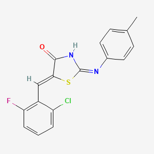 (5Z)-5-[(2-chloro-6-fluorophenyl)methylidene]-2-(4-methylanilino)-1,3-thiazol-4-one