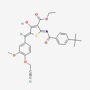 ethyl (5Z)-2-[(4-tert-butylbenzoyl)amino]-5-[(3-methoxy-4-prop-2-ynoxyphenyl)methylidene]-4-oxothiophene-3-carboxylate