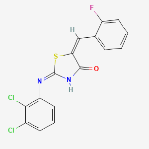 (5E)-2-(2,3-dichloroanilino)-5-[(2-fluorophenyl)methylidene]-1,3-thiazol-4-one