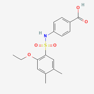 molecular formula C17H19NO5S B13378615 4-{[(2-Ethoxy-4,5-dimethylphenyl)sulfonyl]amino}benzoic acid 