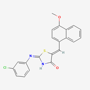 (5Z)-2-(3-chloroanilino)-5-[(4-methoxynaphthalen-1-yl)methylidene]-1,3-thiazol-4-one