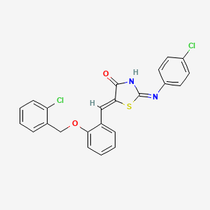 (5Z)-2-(4-chloroanilino)-5-[[2-[(2-chlorophenyl)methoxy]phenyl]methylidene]-1,3-thiazol-4-one