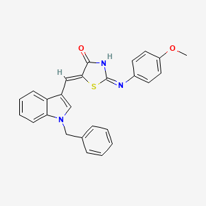 molecular formula C26H21N3O2S B13378702 (5Z)-5-[(1-benzylindol-3-yl)methylidene]-2-(4-methoxyanilino)-1,3-thiazol-4-one 