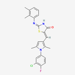 (5Z)-5-[[1-(3-chloro-4-fluorophenyl)-2,5-dimethylpyrrol-3-yl]methylidene]-2-(2,3-dimethylanilino)-1,3-thiazol-4-one